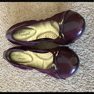 Purple spandex flats